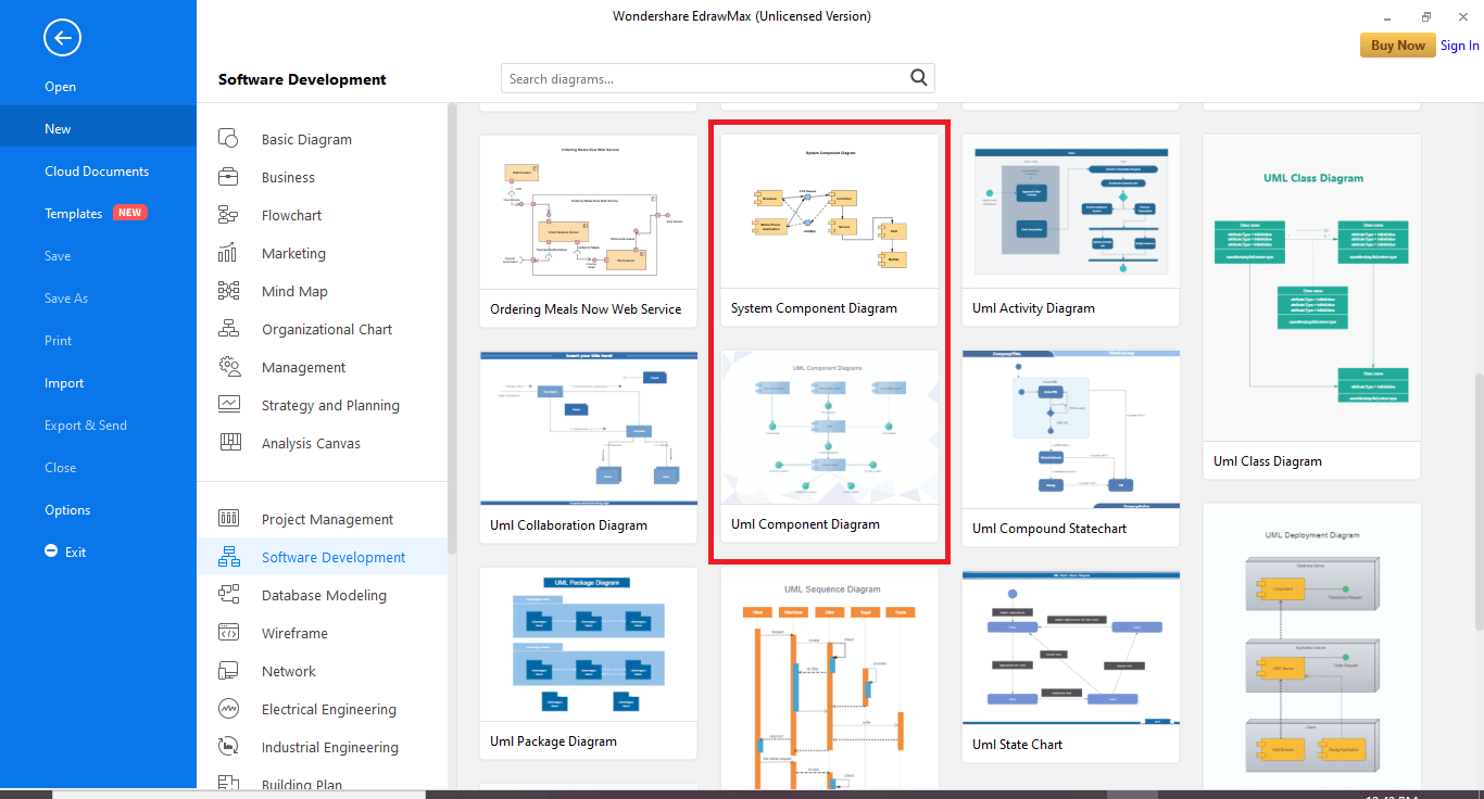have two options for component diagrams